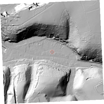 Shaded relief map of the ground around TR164NA, computed from Environment Agency LiDAR. The ground here sits at about 7 m above sea level and falls 91 m across the surrounding 800 m. Surface water reaching this point runs off ground lying to the north-east, 83.8 m higher.