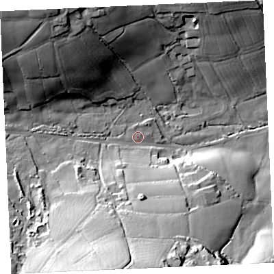 Shaded relief map of the ground around TR166AS, computed from Environment Agency LiDAR. The ground here sits at about 71 m above sea level and falls 51 m across the surrounding 800 m. Surface water reaching this point runs off ground lying to the south, 43.8 m higher.