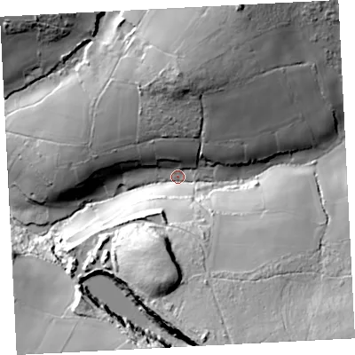 Shaded relief map of the ground around TR208PU, computed from Environment Agency LiDAR. The ground here sits at about 139 m above sea level and falls 55 m across the surrounding 800 m. Surface water reaching this point runs off ground lying to the south-east, 40.1 m higher.
