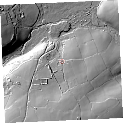 Shaded relief map of the ground around TR37BX, computed from Environment Agency LiDAR. The ground here sits at about 138 m above sea level and falls 55 m across the surrounding 800 m. Surface water reaching this point runs off ground lying to the south, 30.4 m higher.