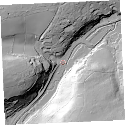 Shaded relief map of the ground around TR37NX, computed from Environment Agency LiDAR. The ground here sits at about 3 m above sea level and falls 76 m across the surrounding 800 m. Surface water reaching this point runs off ground lying to the south-south-east, 75.3 m higher.
