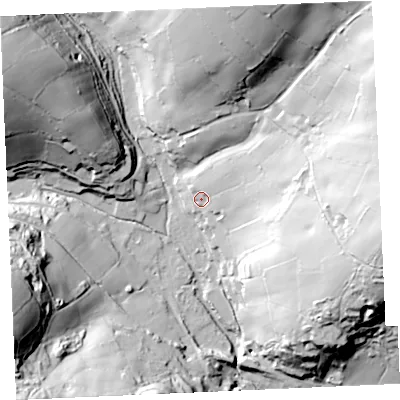 Shaded relief map of the ground around TR48SJ, computed from Environment Agency LiDAR. The ground here sits at about 31 m above sea level and falls 71 m across the surrounding 800 m. Surface water reaching this point runs off ground lying to the east, 57.7 m higher.