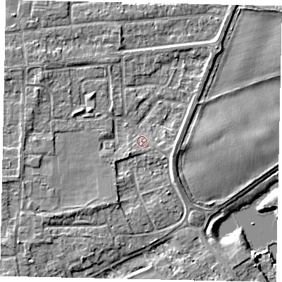 Shaded relief map of the ground around TW178HJ, computed from Environment Agency LiDAR. The ground here sits at about 11 m above sea level and falls 5 m across the surrounding 800 m. Surface water reaching this point runs off ground lying to the east-south-east, 3.0 m higher.