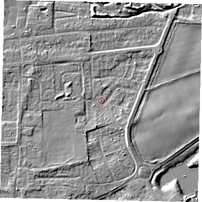 Shaded relief map of the ground around TW178HL, computed from Environment Agency LiDAR. The ground here sits at about 11 m above sea level and falls 7 m across the surrounding 800 m. Surface water reaching this point runs off ground lying to the south-east, 3.0 m higher.