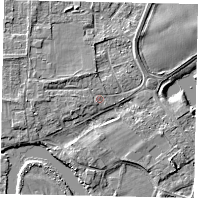 Shaded relief map of the ground around TW178JG, computed from Environment Agency LiDAR. The ground here sits at about 11 m above sea level and falls 5 m across the surrounding 800 m. Surface water reaching this point runs off ground lying to the north-north-west, 2.0 m higher.