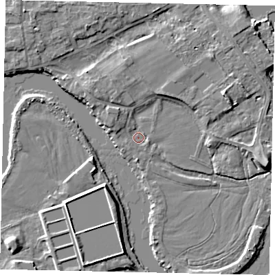 Shaded relief map of the ground around TW178LJ, computed from Environment Agency LiDAR. The ground here sits at about 10 m above sea level and falls 6 m across the surrounding 800 m. Surface water reaching this point runs off ground lying to the north-west, 3.0 m higher.