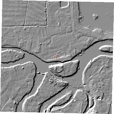 Shaded relief map of the ground around TW179LJ, computed from Environment Agency LiDAR. The ground here sits at about 11 m above sea level and falls 7 m across the surrounding 800 m. Surface water reaching this point runs off ground lying to the south-south-west, 1.3 m higher.