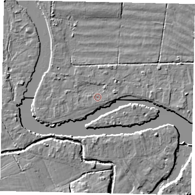 Shaded relief map of the ground around TW179LL, computed from Environment Agency LiDAR. The ground here sits at about 11 m above sea level and falls 5 m across the surrounding 800 m. Surface water reaching this point runs off ground lying to the north-east, 1.5 m higher.