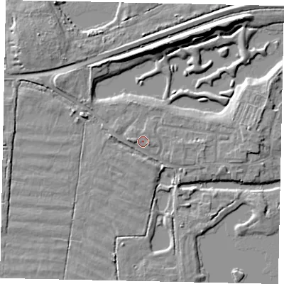 Shaded relief map of the ground around TW179NL, computed from Environment Agency LiDAR. The ground here sits at about 11 m above sea level and falls 8 m across the surrounding 800 m. Surface water reaching this point runs off ground lying to the east, 1.2 m higher.