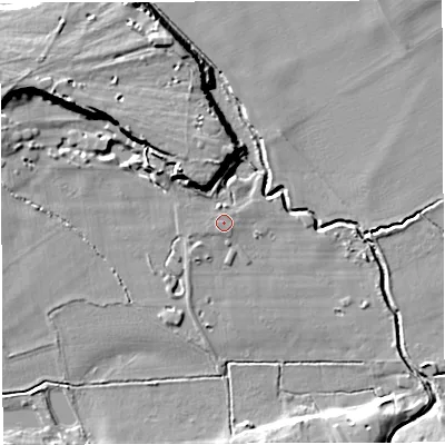 Shaded relief map of the ground around WA139AN, computed from Environment Agency LiDAR. The ground here sits at about 11 m above sea level and falls 10 m across the surrounding 800 m. The ground contributing surface water to this point lies to the south-west.