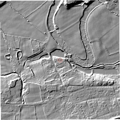 Shaded relief map of the ground around WA139AS, computed from Environment Agency LiDAR. The ground here sits at about 11 m above sea level and falls 10 m across the surrounding 800 m. Surface water reaching this point runs off ground lying to the south-east, 3.4 m higher.