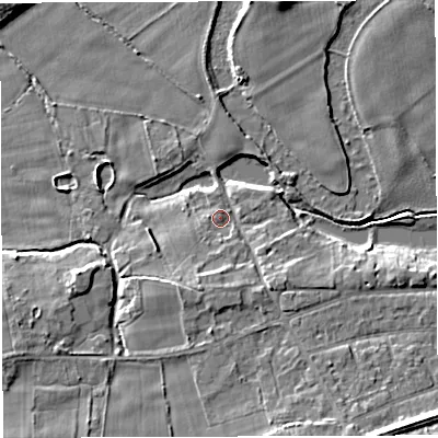 Shaded relief map of the ground around WA139BN, computed from Environment Agency LiDAR. The ground here sits at about 11 m above sea level and falls 10 m across the surrounding 800 m. Surface water reaching this point runs off ground lying to the south-south-west, 3.6 m higher.