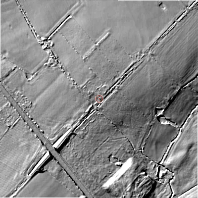Shaded relief map of the ground around WS138HL, computed from Environment Agency LiDAR. The ground here sits at about 79 m above sea level and falls 13 m across the surrounding 800 m. Surface water reaching this point runs off ground lying to the north-east, 0.9 m higher.