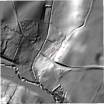 Shaded relief map of the ground around WV164RJ, computed from Environment Agency LiDAR. The ground here sits at about 89 m above sea level and falls 50 m across the surrounding 800 m. Surface water reaching this point runs off ground lying to the east-south-east, 16.6 m higher.