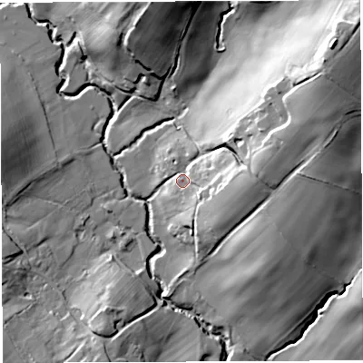 Shaded relief map of the ground around WV166RL, computed from Environment Agency LiDAR. The ground here sits at about 171 m above sea level and falls 50 m across the surrounding 800 m. Surface water reaching this point runs off ground lying to the east-north-east, 31.4 m higher.