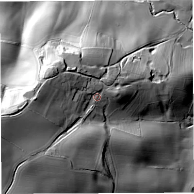 Shaded relief map of the ground around WV166XG, computed from Environment Agency LiDAR. The ground here sits at about 144 m above sea level and falls 73 m across the surrounding 800 m. Surface water reaching this point runs off ground lying to the west-north-west, 15.8 m higher.