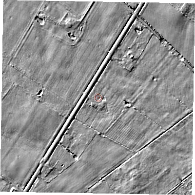 Shaded relief map of the ground around YO434BU, computed from Environment Agency LiDAR. The ground here sits at about 4 m above sea level and falls 4 m across the surrounding 800 m. Surface water reaching this point runs off ground lying to the west, 0.8 m higher.