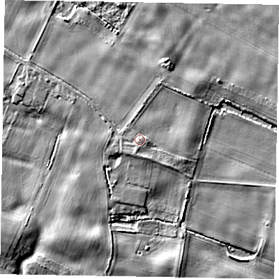 Shaded relief map of the ground around YO434DD, computed from Environment Agency LiDAR. The ground here sits at about 5 m above sea level and falls 5 m across the surrounding 800 m. Surface water reaching this point runs off ground lying to the south-south-west, 0.8 m higher.