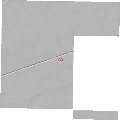 Shaded relief map of the ground around YO434LD, computed from Environment Agency LiDAR. The ground here sits at about 12 m above sea level and falls 8 m across the surrounding 800 m. Surface water reaching this point runs off ground lying to the north-north-east, 2.8 m higher.