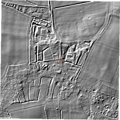 Shaded relief map of the ground around YO88EJ, computed from Environment Agency LiDAR. The ground here sits at about 6 m above sea level and falls 6 m across the surrounding 800 m. Surface water reaching this point runs off ground lying to the north-east, 0.9 m higher.