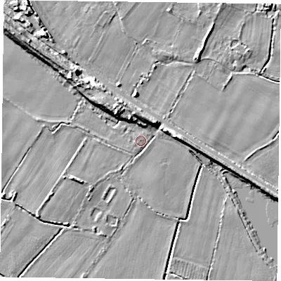 Shaded relief map of the ground around YO88PN, computed from Environment Agency LiDAR. The ground here sits at about 4 m above sea level and falls 8 m across the surrounding 800 m. Surface water reaching this point runs off ground lying to the north-north-west, 5.7 m higher.