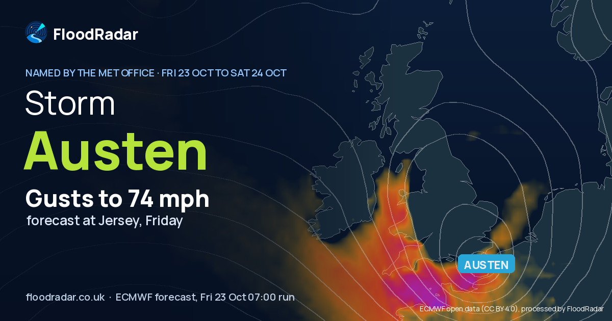 K Weather Map Storm Austen — live flood tracker | FloodRadar
